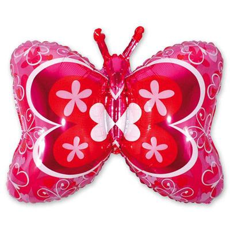 Шар фольгированный фигура бабочка розовая 59*89см 985562 Испания