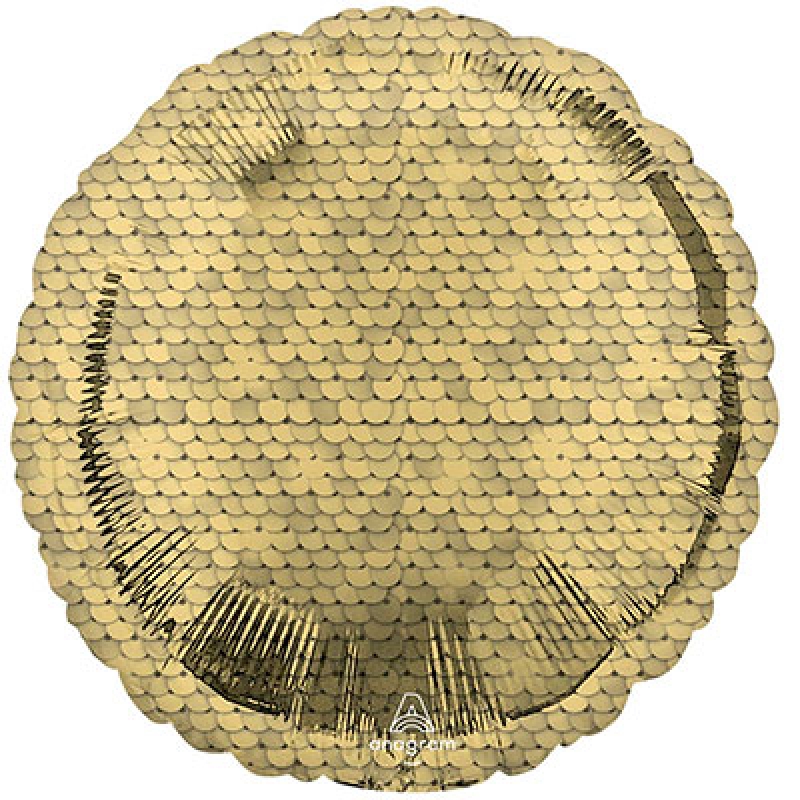 Шар фольгированный с гелием, круг, паетки 18*45см 1204-1146 Anagram США