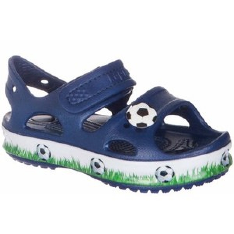 Пляжная обувь для мальчика босоножки с огоньками синий ЭВА 82165-2 Капика/Kapika 