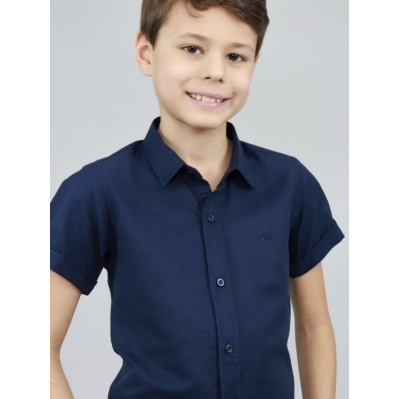 Рубашка с коротким рукавом для мальчика синий UK-116 unik kids Турция 