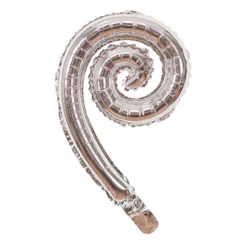 Шар фольгированный, мини фигура спираль. 17" 40см серебро 1204-0925 .