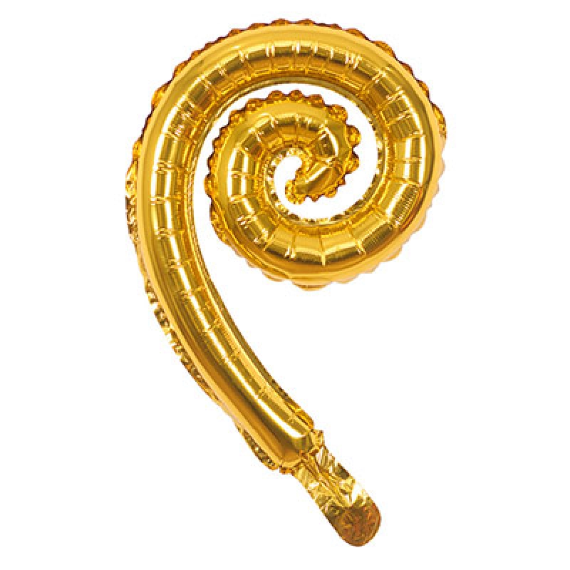 Шар фольгированный, мини фигура спираль. 17" 40см золото 1204-0924 .