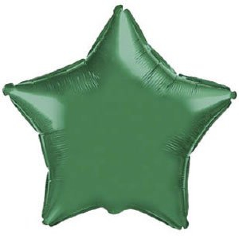 Шары фольгированный с гелием, фигура звезда зеленый 18/45см .