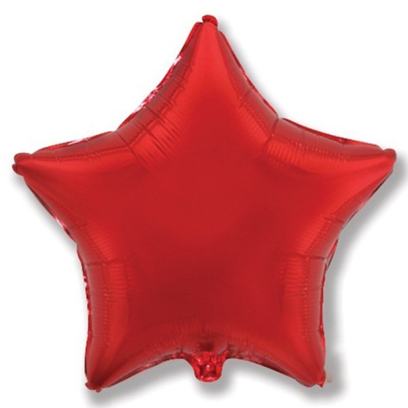 Шар фольгированный с гелием, фигура звезда красная 18/45см .МФ Поиск