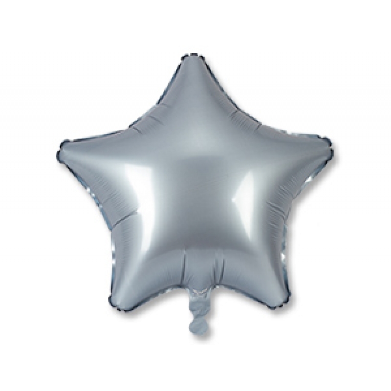 Шар фольгированный, гелий. Фигура звезда сатин Сталь 18"/ 45см 1204-0748 Agura
