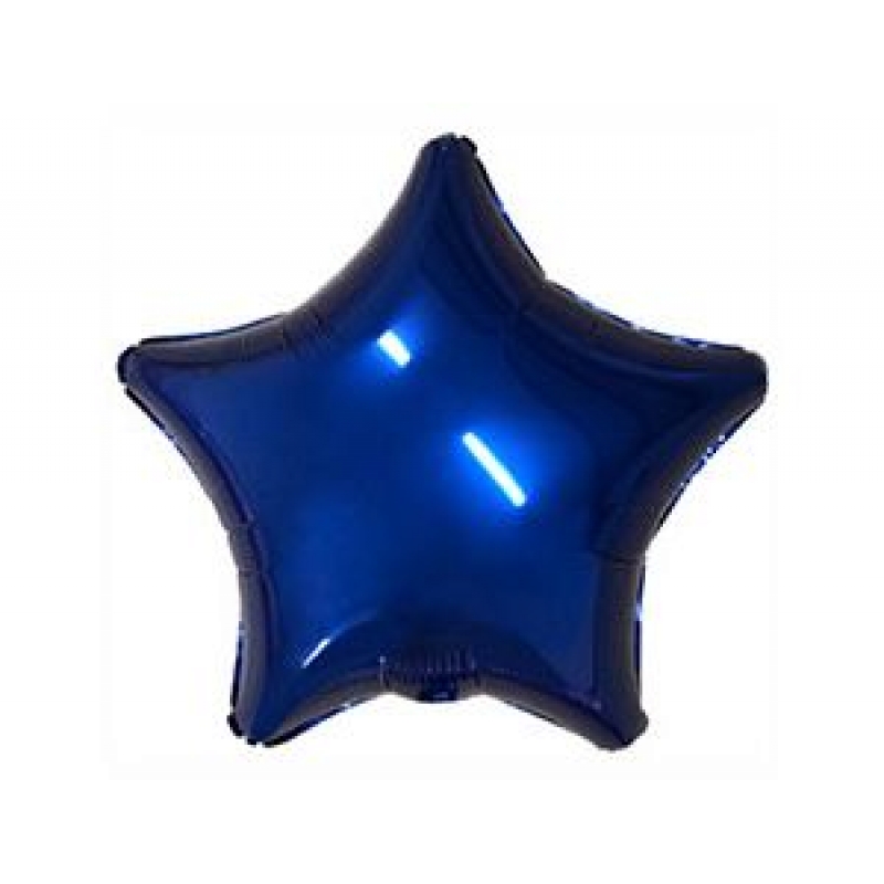 Шар фольгированный с гелием, фигура звезда металлик темно-синий 18" 45см  1204-1130 AGURA