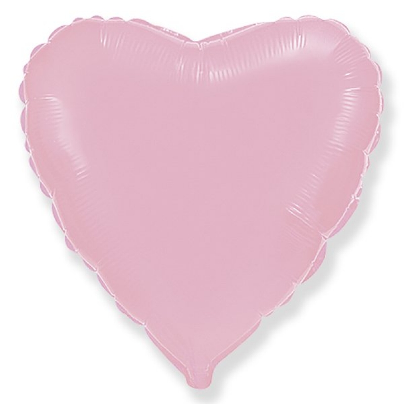 Шар фольгированный с гелием сердце пастель Pink 18"/45см 6050832 Flex Metal