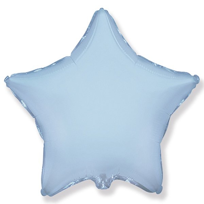 Шар фольгированный с гелием, фигура, звезда пастель голубая 18/45см .МФ Поиск