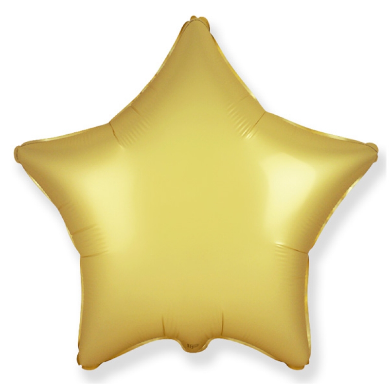 Шар фольгированный фигура звезда 18"/45см пастель сатин GOLD 987188 Патибум