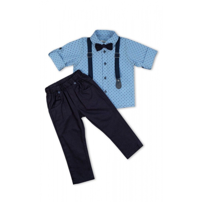 Комплект для мальчика брюки, рубашка, галстук, подтяжки Pollito 994142 