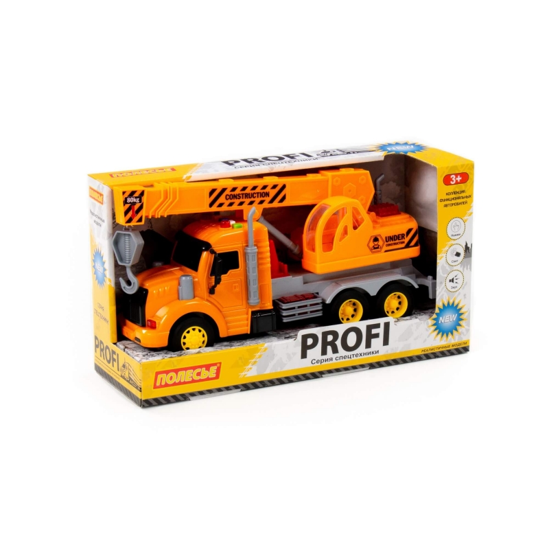 Машина Автомобиль кран Профи инерц оранж (в коробке) 86617 Полесье