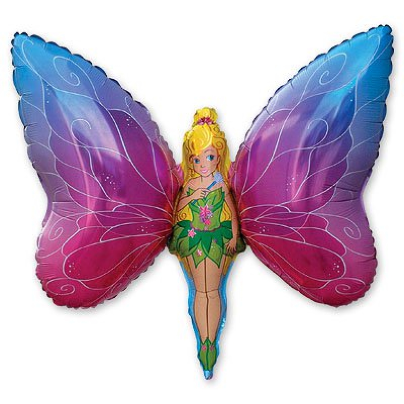 Шар фольгированный фигура фея-бабочка голубая 80*99см Испания