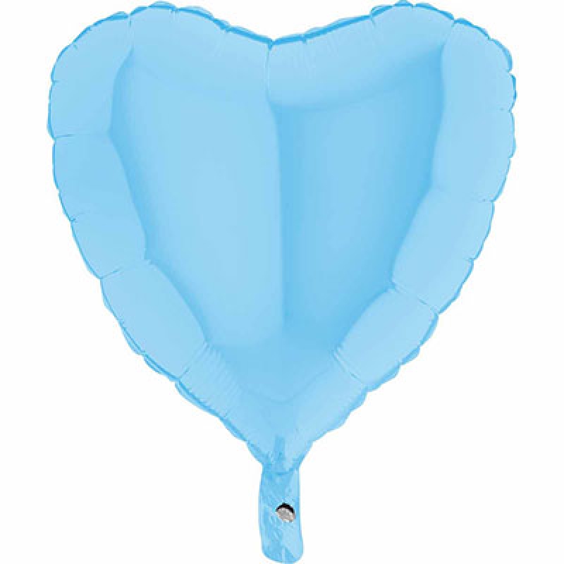 Шар фольгированный с гелием, сердце Пастель Matte 18"/45см голубой 1204-0881 Grabo Италия