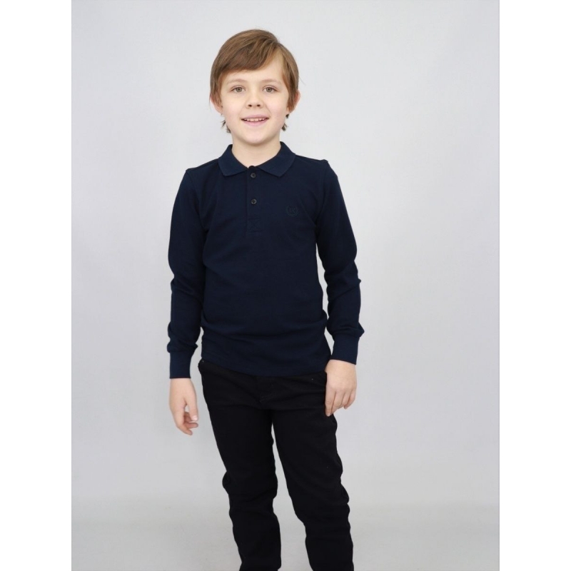 Рубашка с длинным рукавом для мальчика синий трикотаж 1037 unik kids Турция 