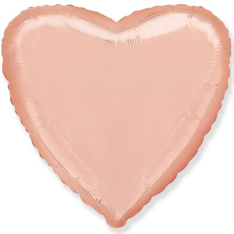 Шар фольгированный с гелием сердце 18"/45см металлик розовое золото 1204-0760 Flex Metal Испания