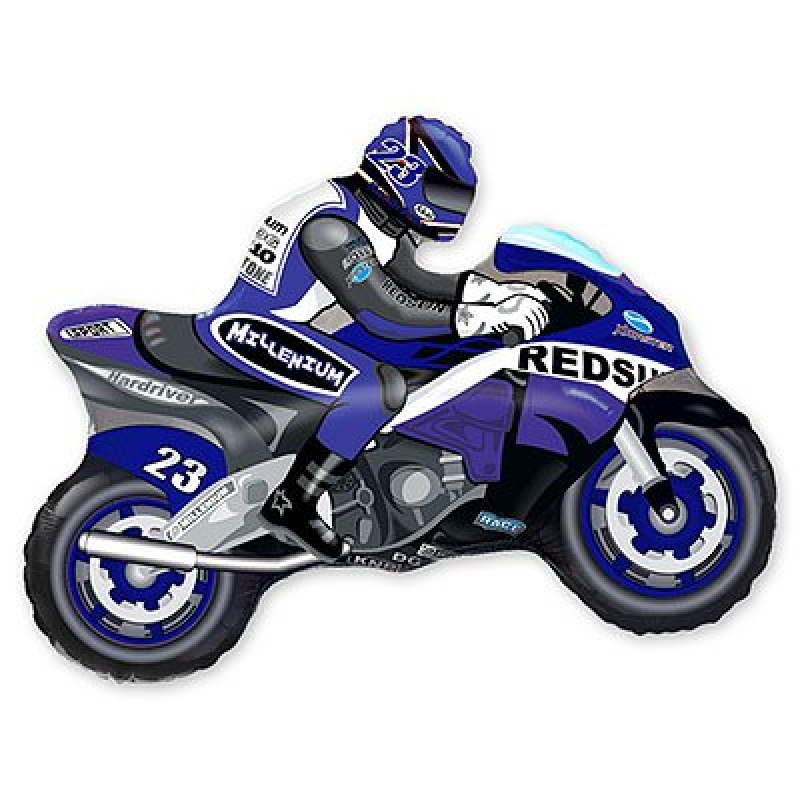 Шар фольгированный, мини фигура, мотоциклист 30*22см синий 1206-0359 Flex Metal Испания